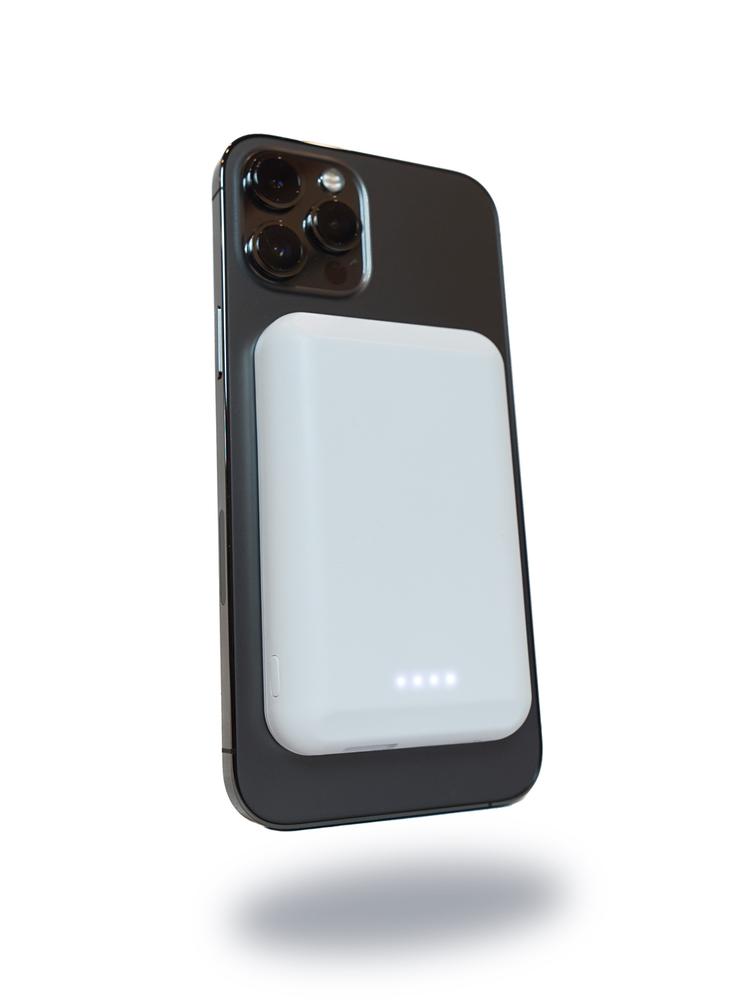 MagBank Carregador Portátil Magnético Sem Fio 5000Mah eletronicos 026 AmploTech Branco