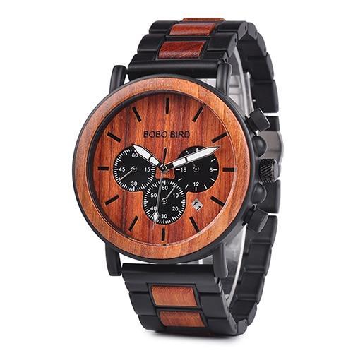 Relógio Bobo Bird Madeira Masculino Elegancy - Frete Grátis Artigos Masculinos AmploTech Escuro