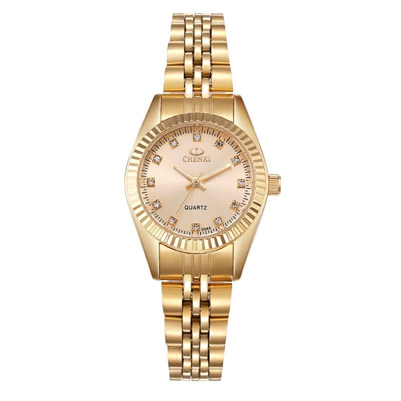 Relógio Chenxl Feminino - Luxury Watch relógio 040 AmploTech DOURADO COM FUNDO ROSA