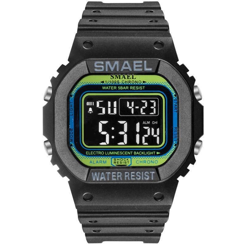 Relógio SMAEL Clássico 1801 - Classic Watich relógio 025 AmploTech Preto e Verde