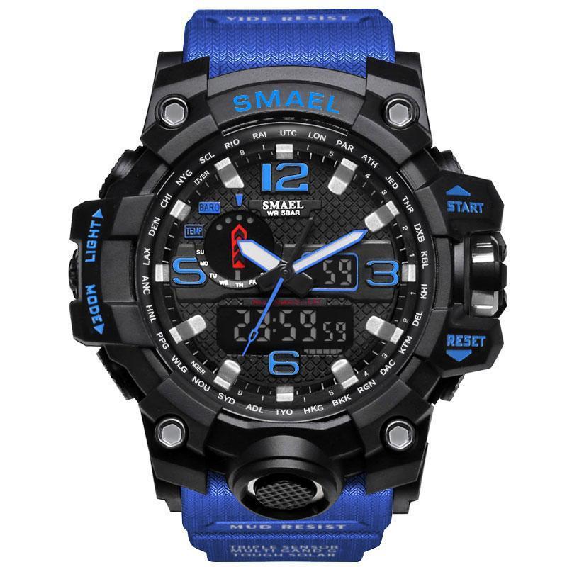 Relógio Smael Shock - Militar Watch relógio 032 AmploTech Azul escuro Camuflado