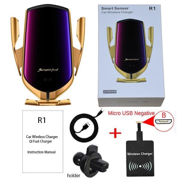 Carregador com Sensor Inteligente sem fios para automóvel