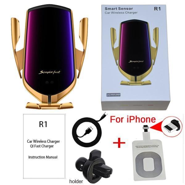 Carregador com Sensor Inteligente sem fios para automóvel