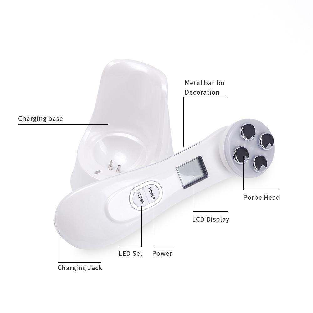 Aparelho Tratamento Facial Fototerapia e Radiofrequência LED - 5 em 1