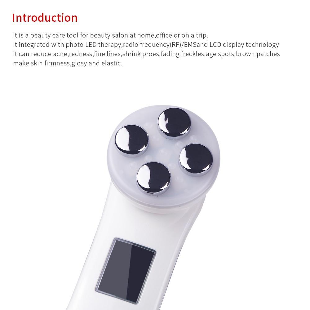 Aparelho Tratamento Facial Fototerapia e Radiofrequência LED - 5 em 1