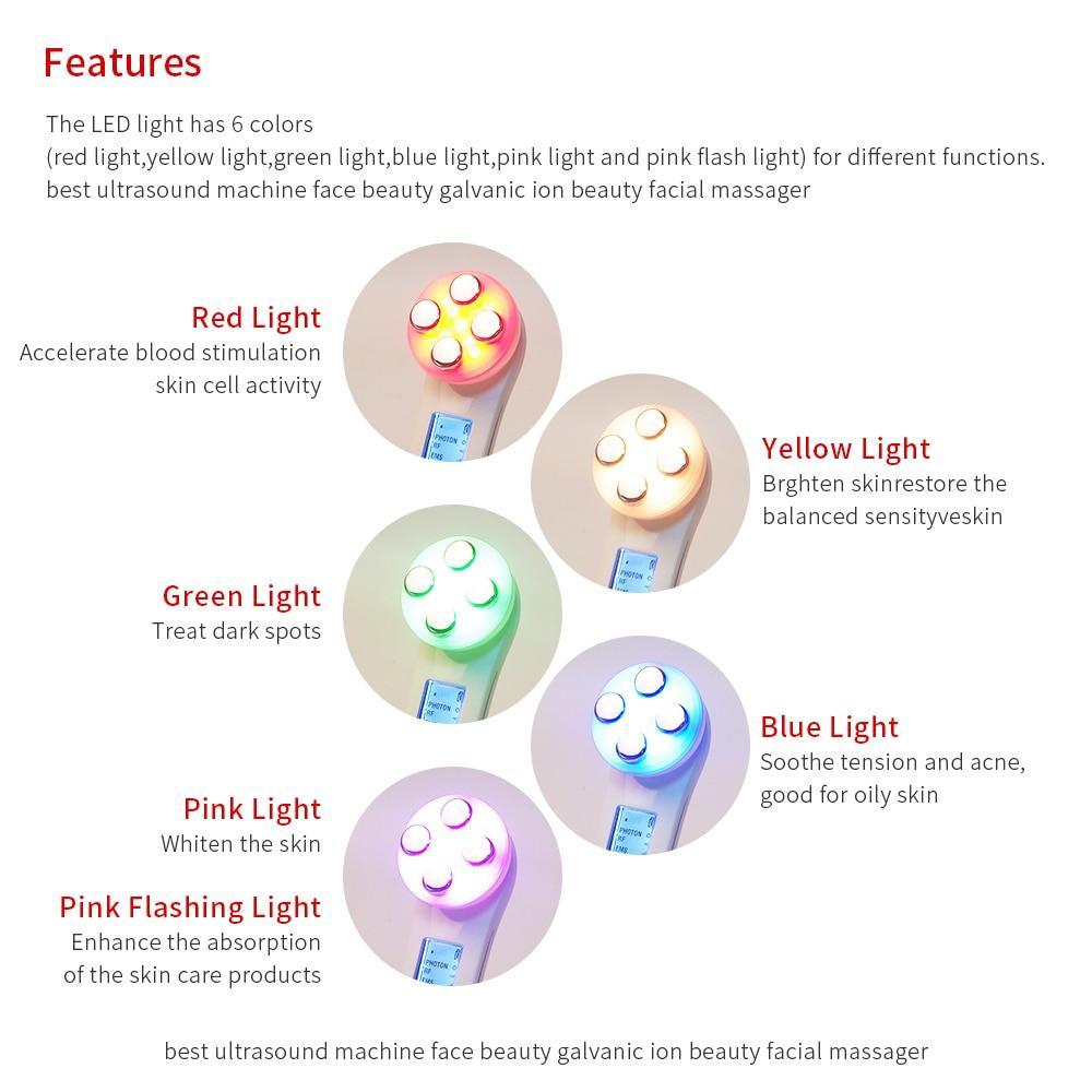 Aparelho Tratamento Facial Fototerapia e Radiofrequência LED - 5 em 1