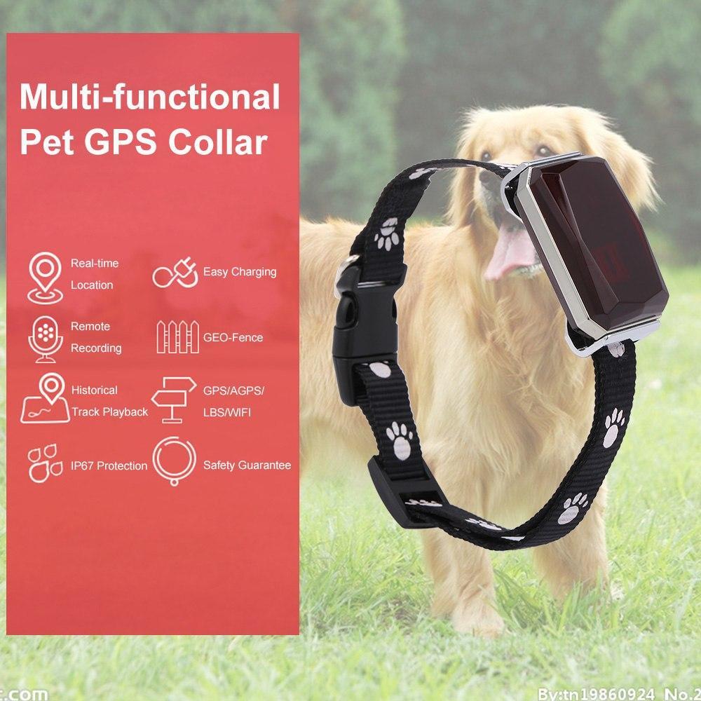 Coleira GPS à prova de água com microfone e Geo-fance Docooler Mk2