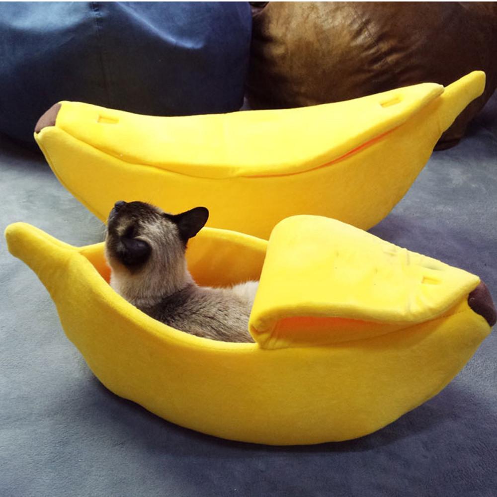 Cama em forma de banana para animais de estimação