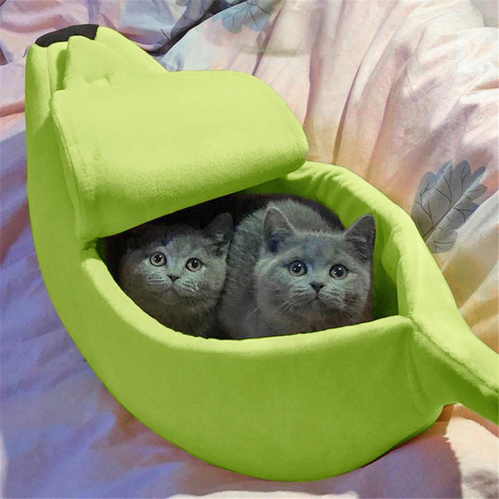 Cama em forma de banana para animais de estimação