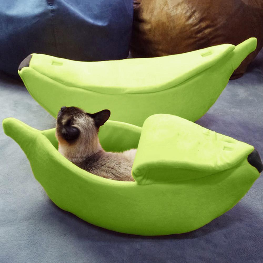 Cama em forma de banana para animais de estimação