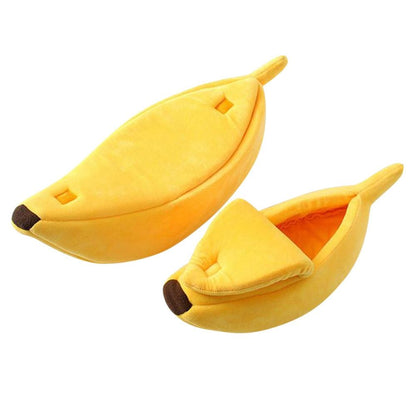 Cama em forma de banana para animais de estimação