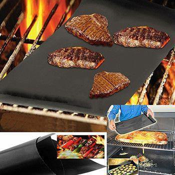 2 unidades de Tapetes de Grelha de Churrasco Antiaderentes - Chega de Grelhas Sujas!