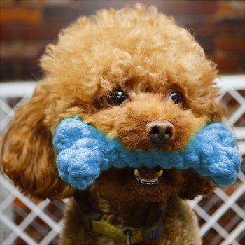 Corda de algodão mastigável em forma de osso para cães — 5 unidades