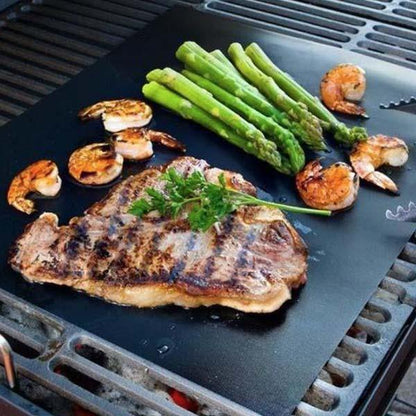 2 unidades de Tapetes de Grelha de Churrasco Antiaderentes - Chega de Grelhas Sujas!