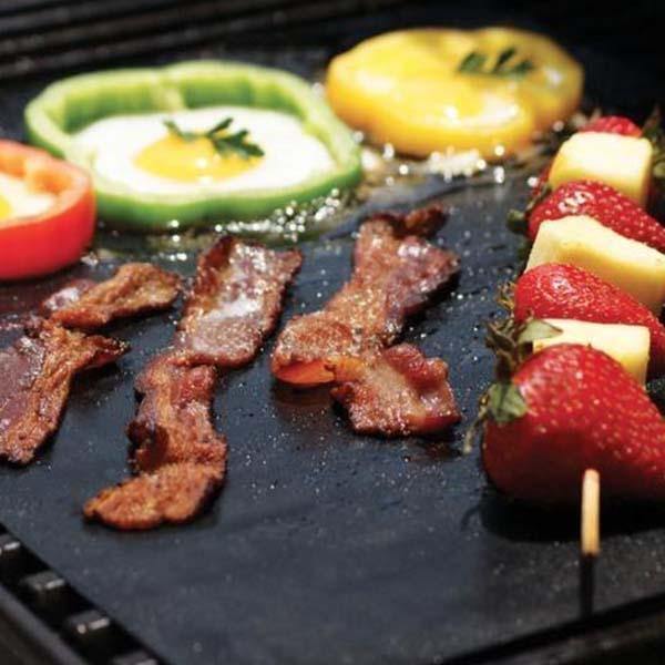 2 unidades de Tapetes de Grelha de Churrasco Antiaderentes - Chega de Grelhas Sujas!
