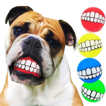 Bola para animais de estimação com dentes engraçados — 2 unidades