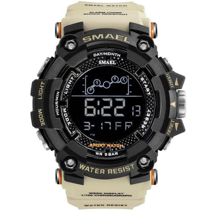 Relógio Smael Militar 1802 - Digital Watch relógio 024 AmploTech Pulseira Bege 